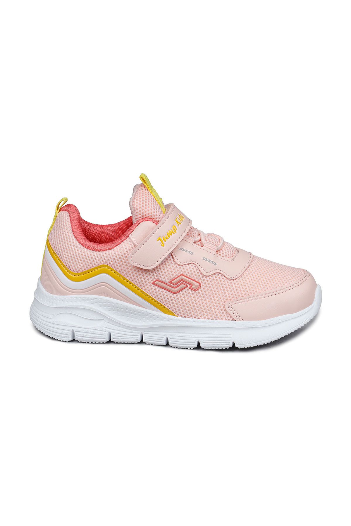 Jump 28102 Cırtlı Somon Pembe - Sarı Kız Çocuk Sneaker Günlük Spor Ayakkabı