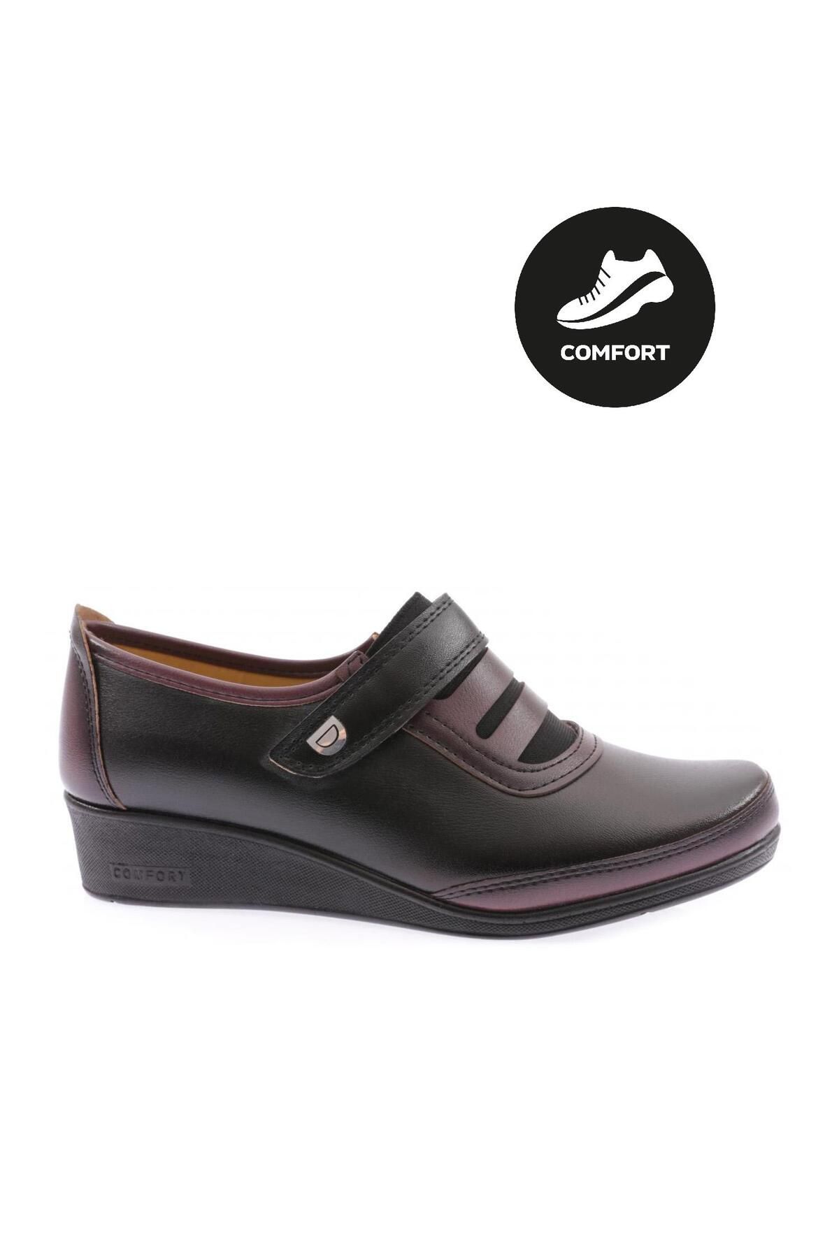 Dgn 020-22y Kadın Önü Lastiklı Cırtlı Comfort Ayakkabı