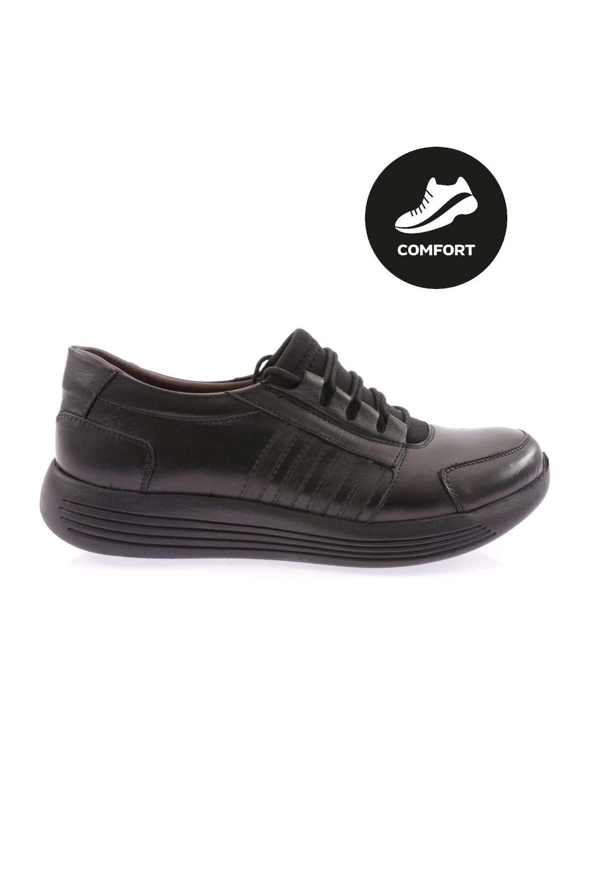 Dgn 1045-23y Kadin Dolgu Taban Lastik Bağcikliı Comfort Ayakkabı