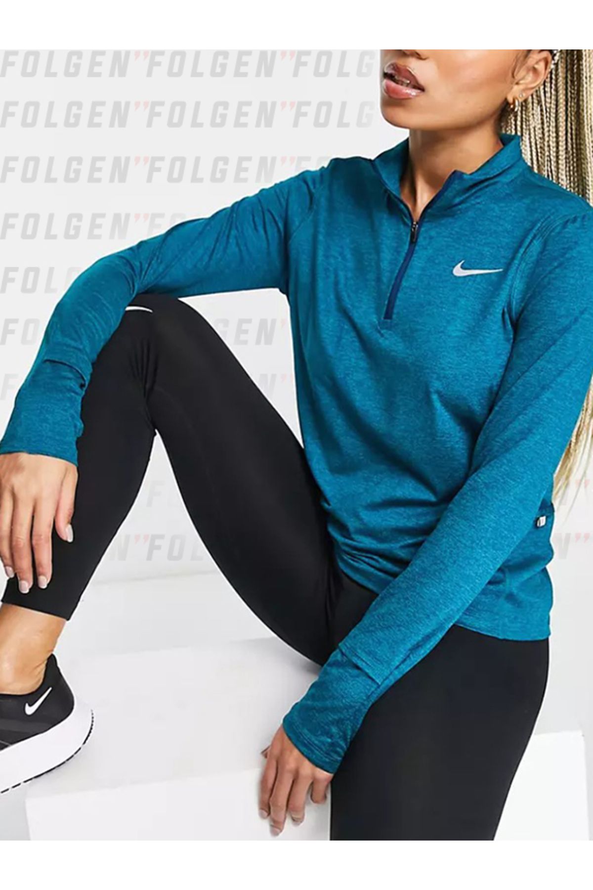 Nike Women's Element Half Zip Running Top Kadın Spor Sweatshirt