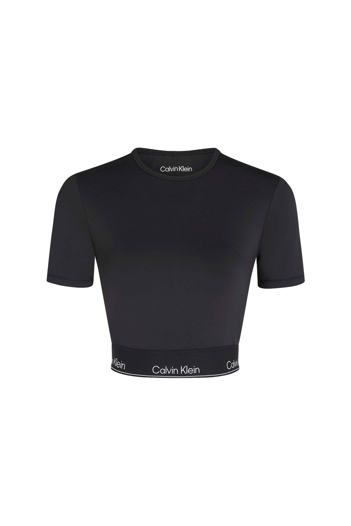 Calvin Klein Siyah Kadın Bisiklet Yaka T-shirt 00gws4k194bae-wo - Ss Crop T-shirt