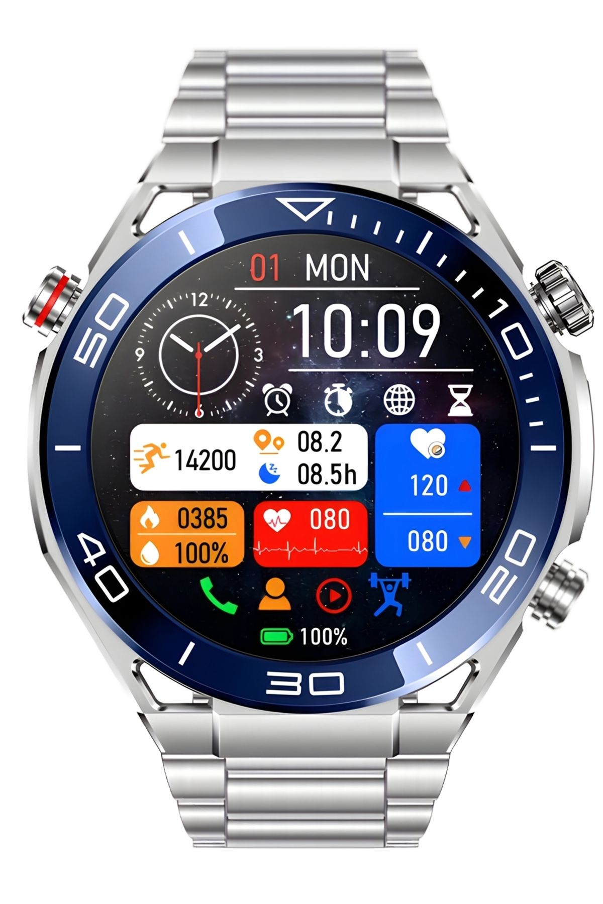 TECHNOTOWN Watch Ultimate Akıllı Saat Keşif Siyahı IOS Andorid Tüm Telefonlarla Uyumlu Smartwatch Akıllı Saat