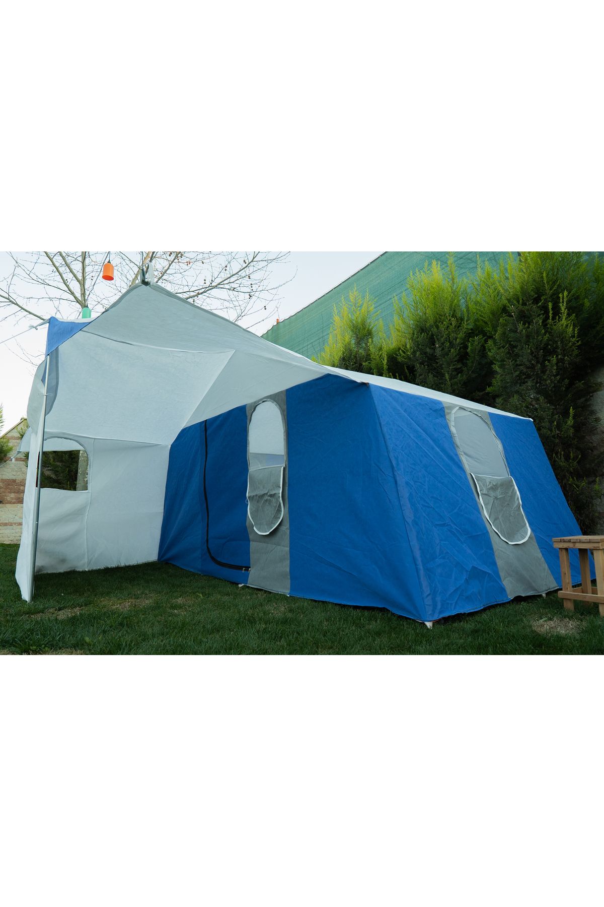 Tunç Çadır İki Oda Bir Salon + Mutfaklı Kamp Çadırı Mavi