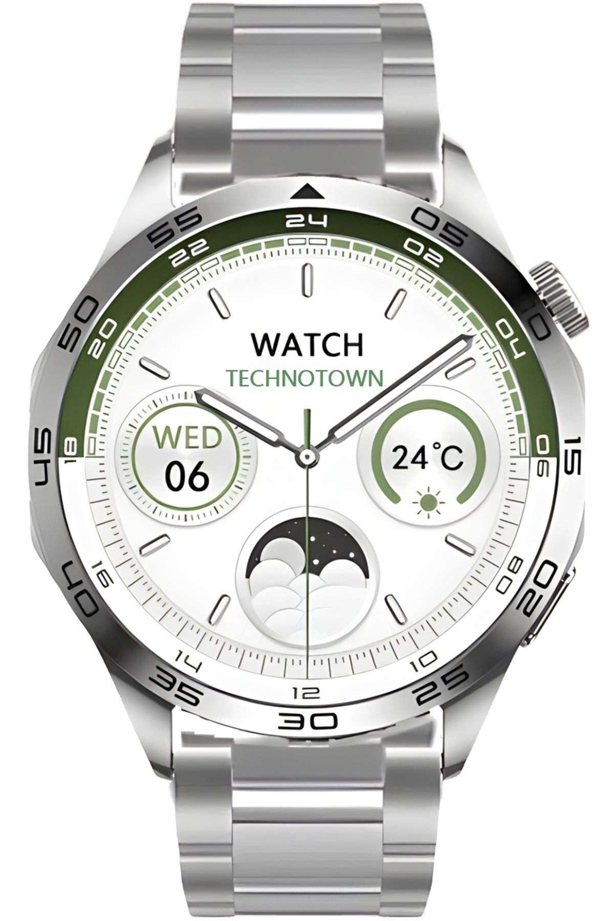 TECHNOTOWN Watch4 Max Akıllı Saat Yuvarlak Kasa Siyah Mat 46mm Huawei/Xıaomi/Samsung/Iphone Uyumlu Akıllı Saat