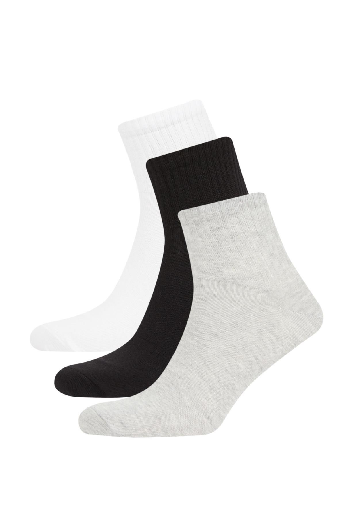 Defacto Erkek 3lü Pamuklu Patik Çorap C0162AXNS