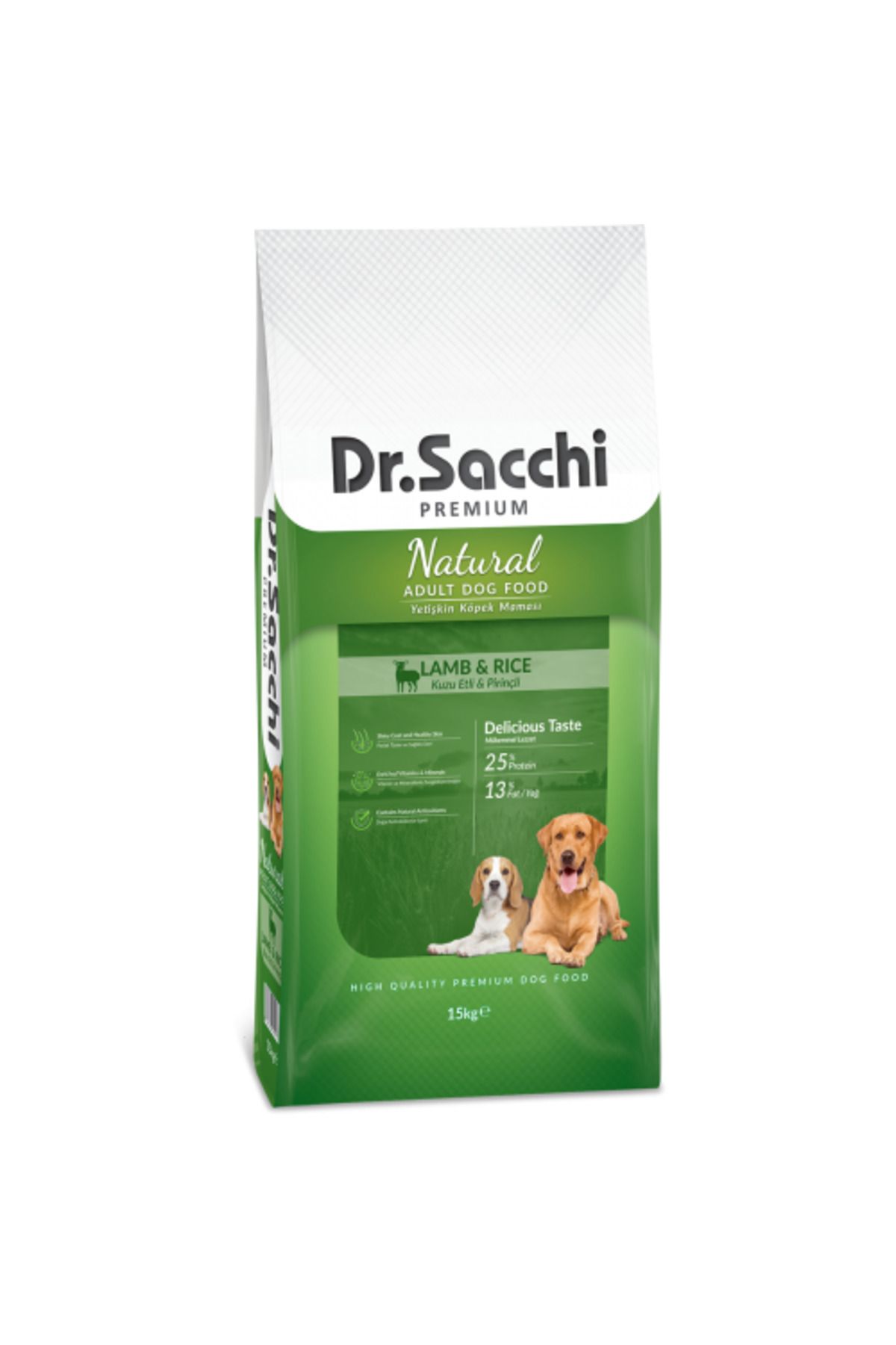Dr. Sacchi Premium Natural Lamb&Rice Yetişkin Köpek Maması 15kg