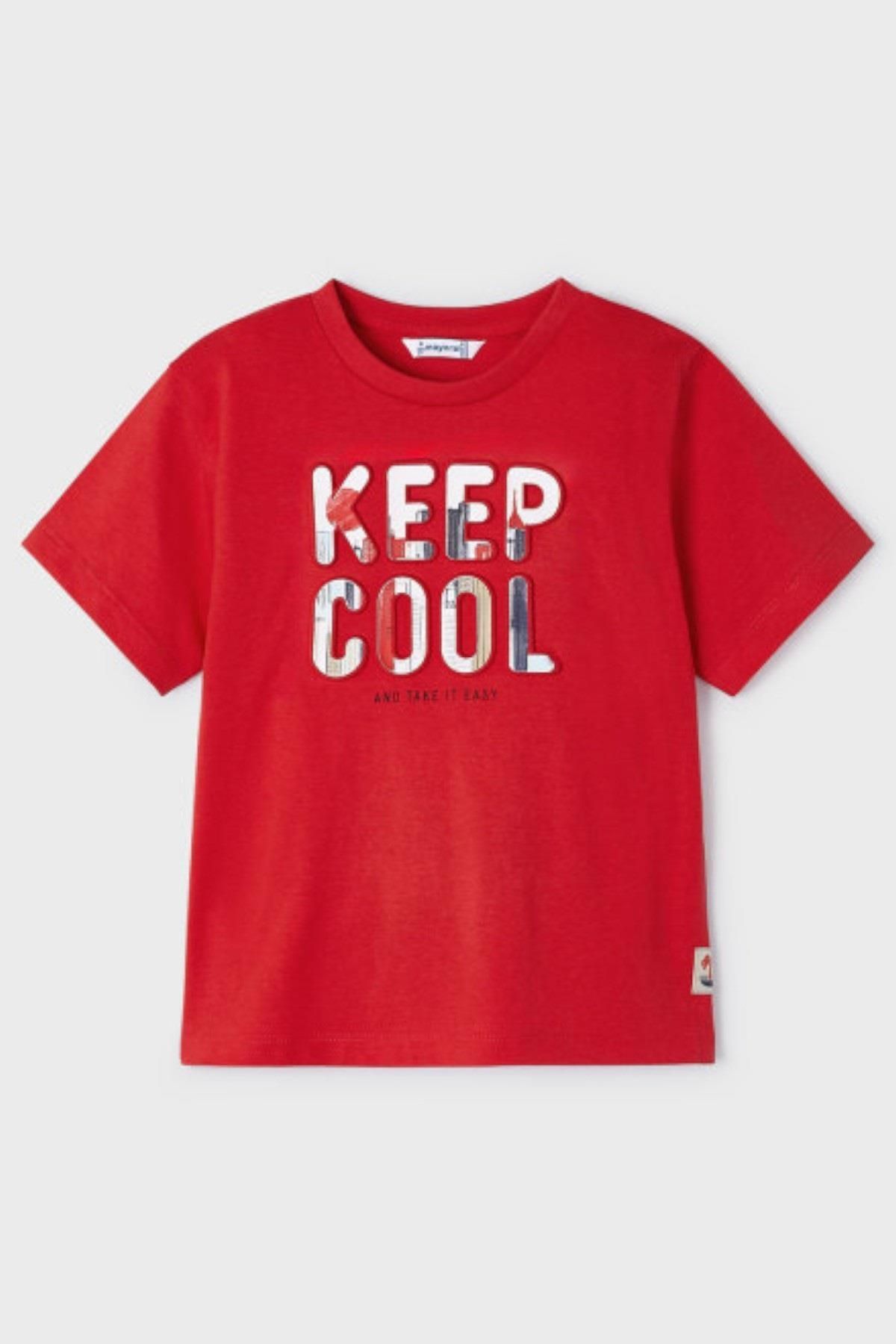 Mayoral Erkek Çocuk 4-9 Yaş Kısa Kol T-shirt 3016 Kırmızı