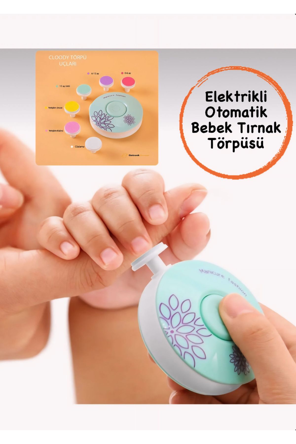 Mi-ÇA HOME Elektrikli Otomatik Yenidoğan Bebek Çocuk Için Dönerli Tırnak Kesme Törpüsü/ Bebek Tırnak Makası