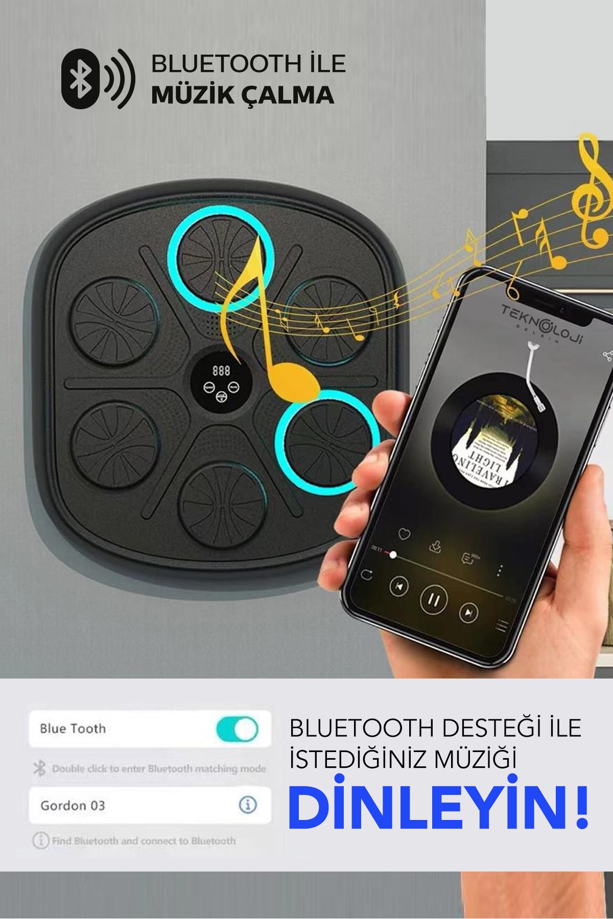 Teknoloji Gelsin Bluetooth Hoparlör Boks Eğitim Makinesi Rgb Müzikli Genç Yetişkin Boks Egzersizi Eldiven Hediyeli