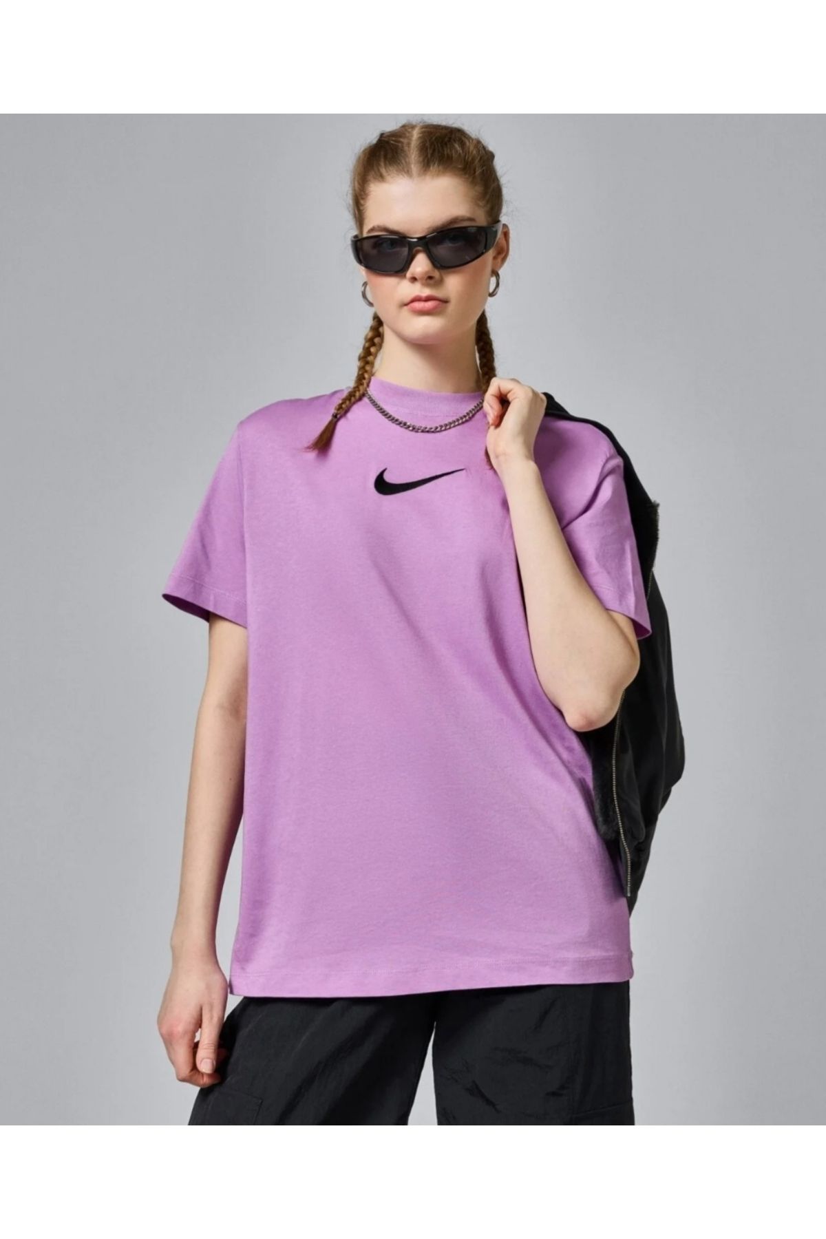 Nike Sportswear Brief Kadın Mor T-Shirt FD1129-532