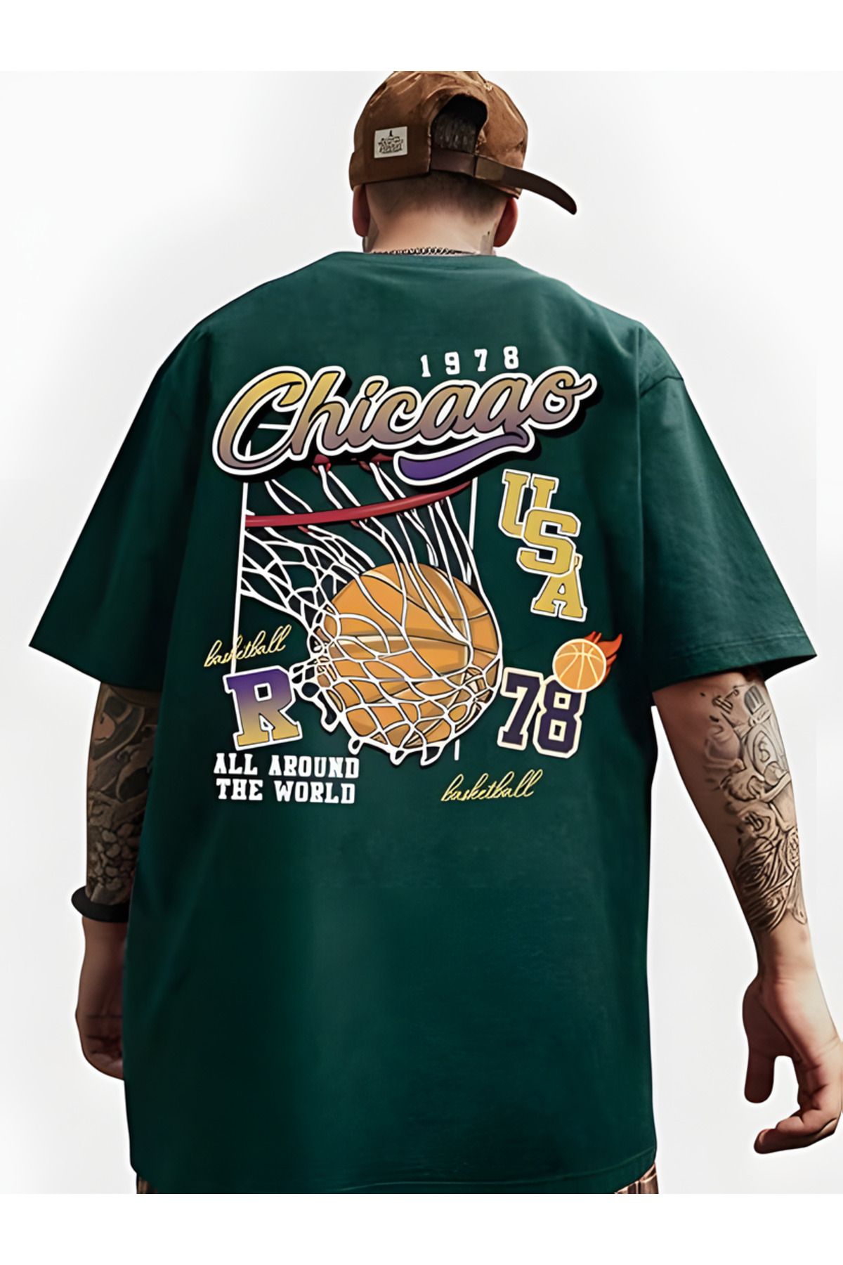 PENTHİLUS 78 basketball baskılı T-shirt oversize