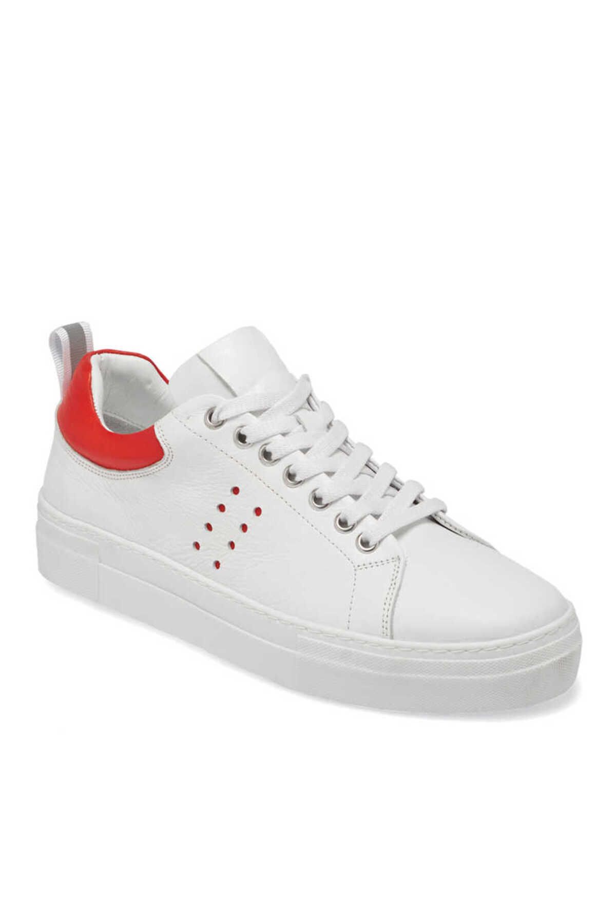 Tergan Beyaz Deri Kadın Sneaker - K23I1AY66764-U45