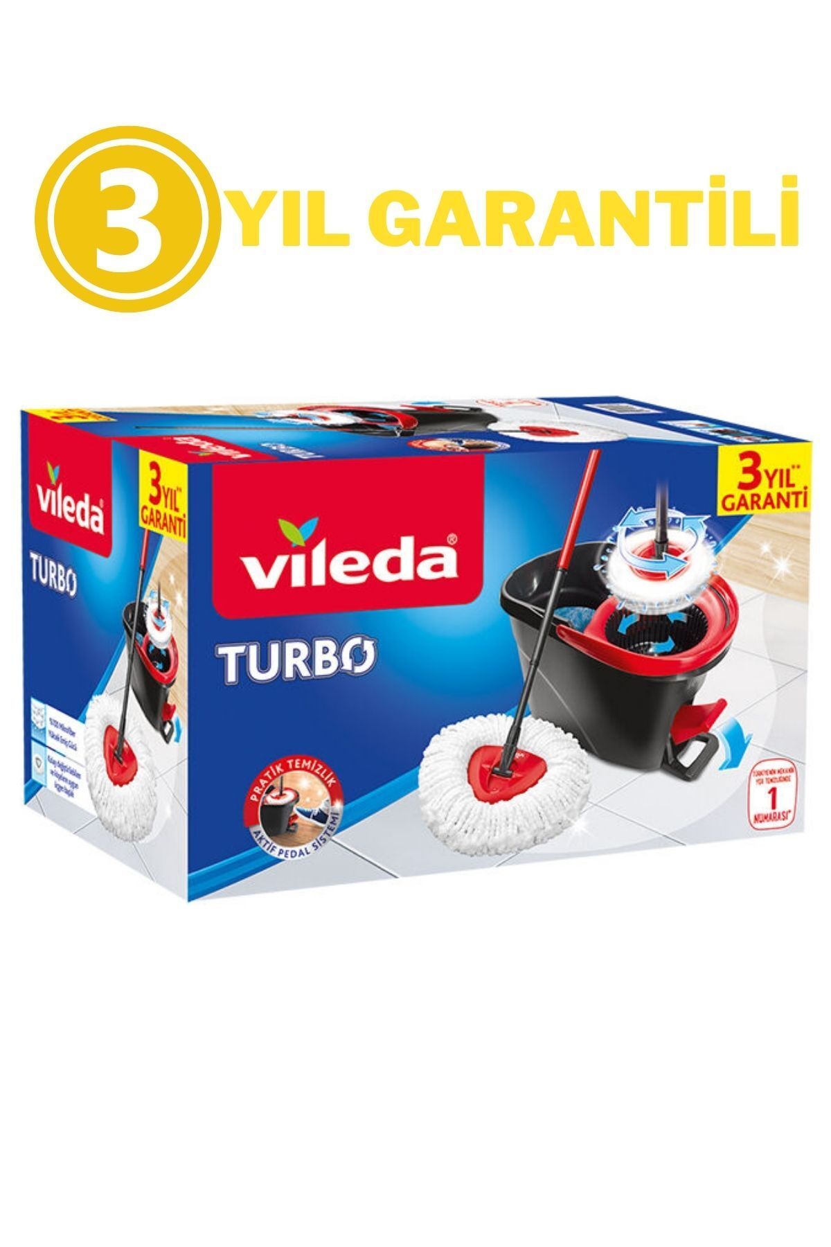 Vileda Yeni Turbo Pedallı Temizlik Sistemi 3 Yıl Garantili