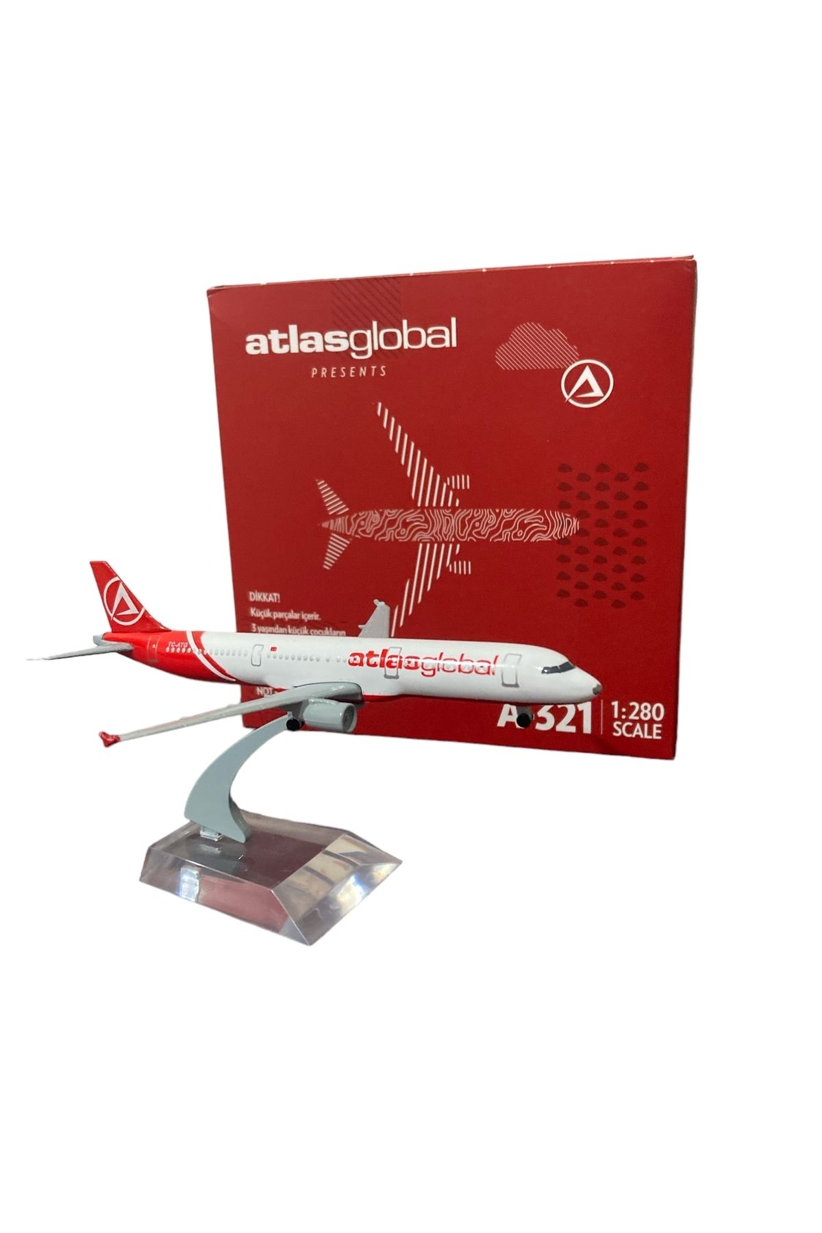 atlasjet Maket Uçak Lisanslı - A321 1:280 Model Metal Uçak 16 Cm