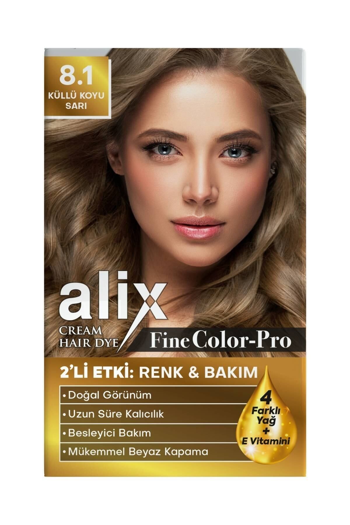 Alix Saç Boyası Kiti 8.1 Küllü Koyu Sarı 50 Ml