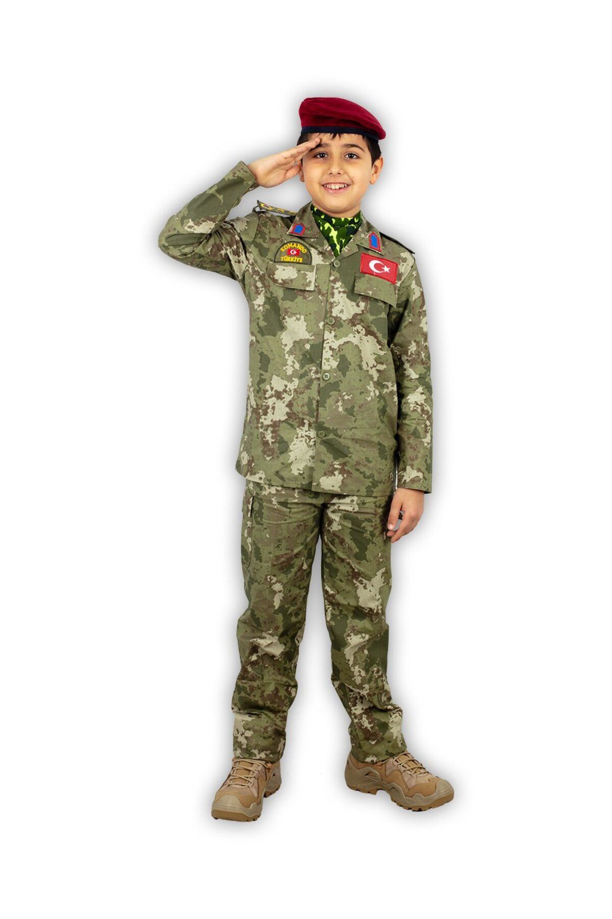 Safari AVM Yeni Kamuflaj Desenli Çocuk Asker Kıyafeti