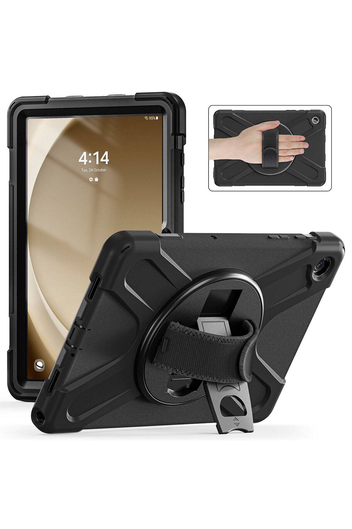 SWORD Samsung Tab A9 Plus X210 11 Inç Uyumlu Kılıf Defender Askılı Zırh Tank Tablet Arka Kapak