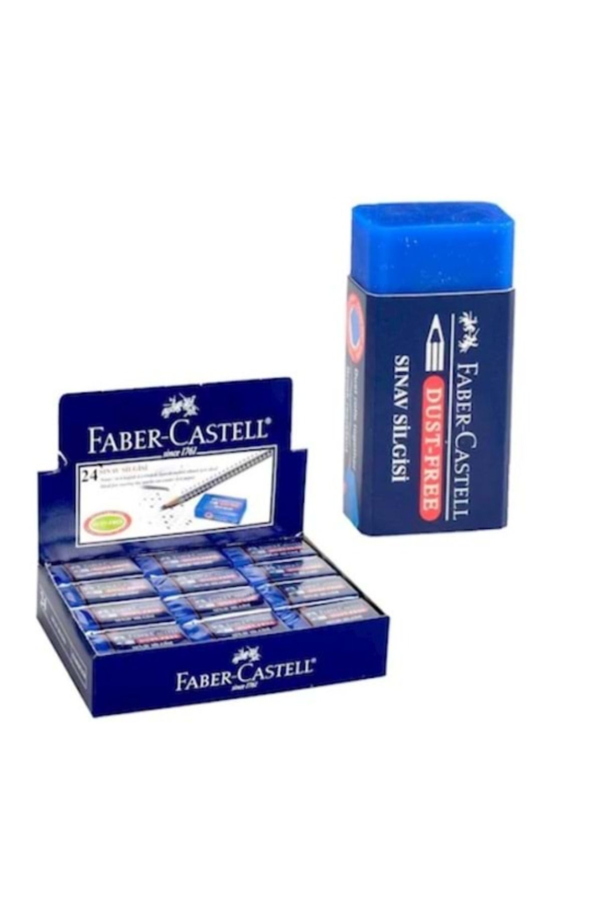 Faber Castell Faber-castell 24'lü Sınav Silgisi Mavi