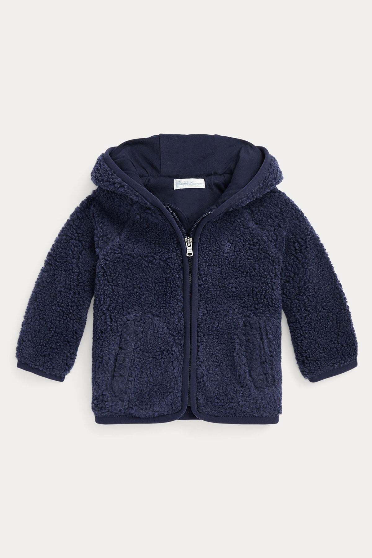 Ralph Lauren 12-18 Aylık Erkek Bebek Kapüşonlu Peluş Sweatshirt Ceket 18m / Lacivert