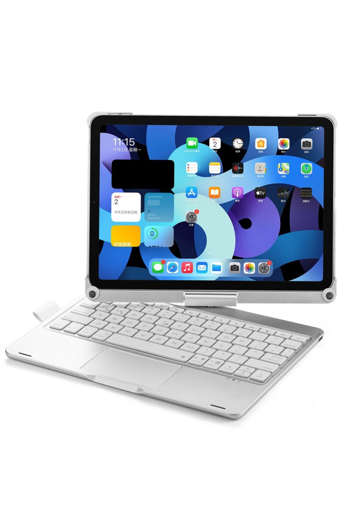 UnDePlus Apple Ipad Air 5/4 10.9 Uyumlu Kılıf Kablosuz Dönebilen Klavyeli Kılıf Keyboard (10.NESİL DEĞİLDİR)