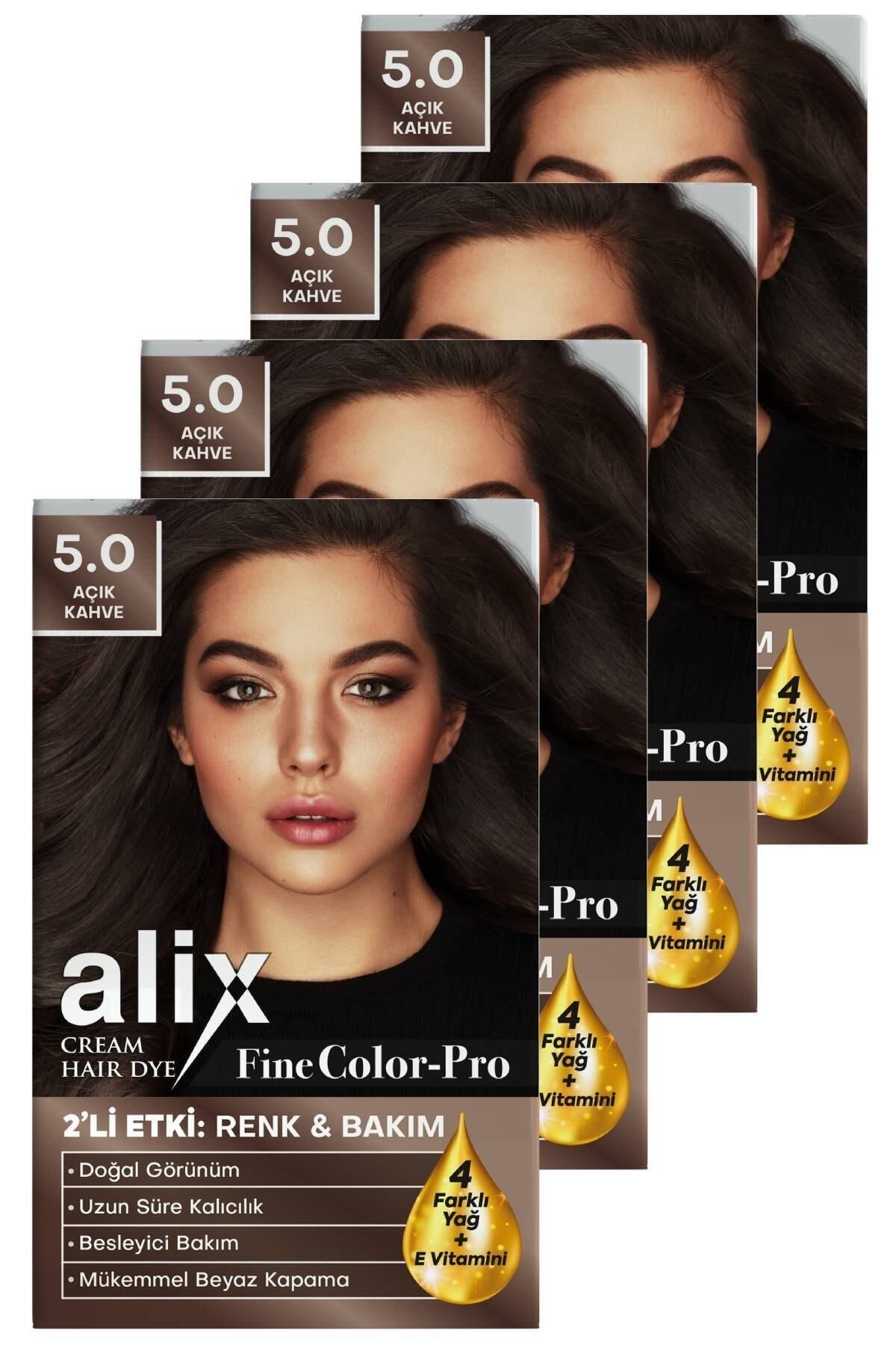 Alix Saç Boyası Kiti 5.0 Açık Kahve 50 Ml (4 Adet)