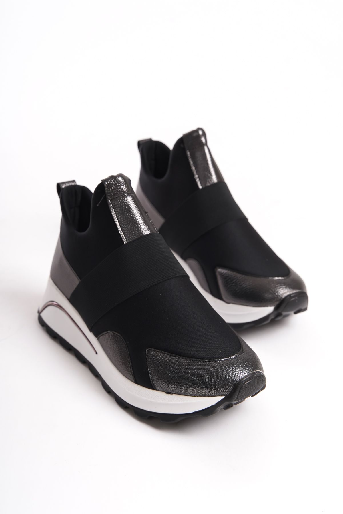 Shoesers Kadın Özel Tasarım Kalın Tabanlı Bilekli Spor Ayakkabı, Yürüyüş Ayakkabısı