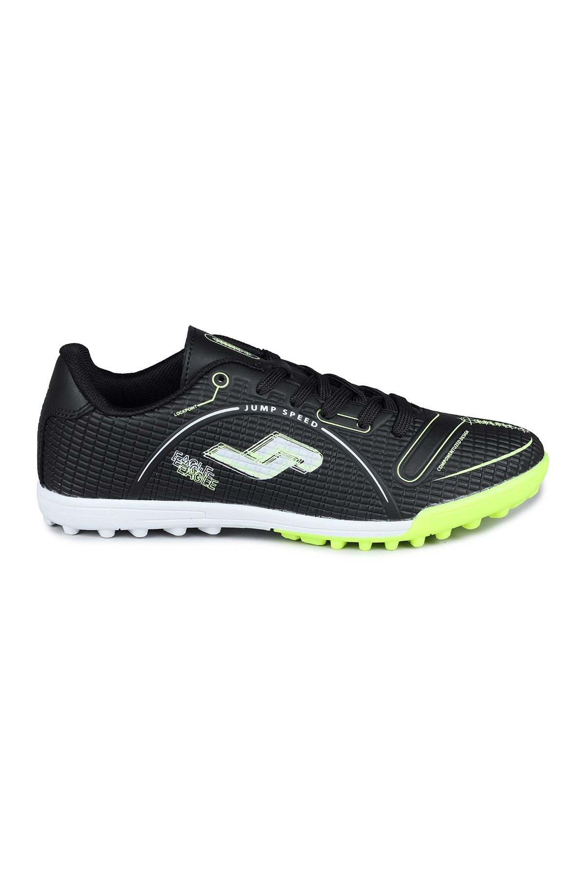 Jump 28006 Siyah - Neon Yeşil Halı Saha Kramponu Futbol Ayakkabısı