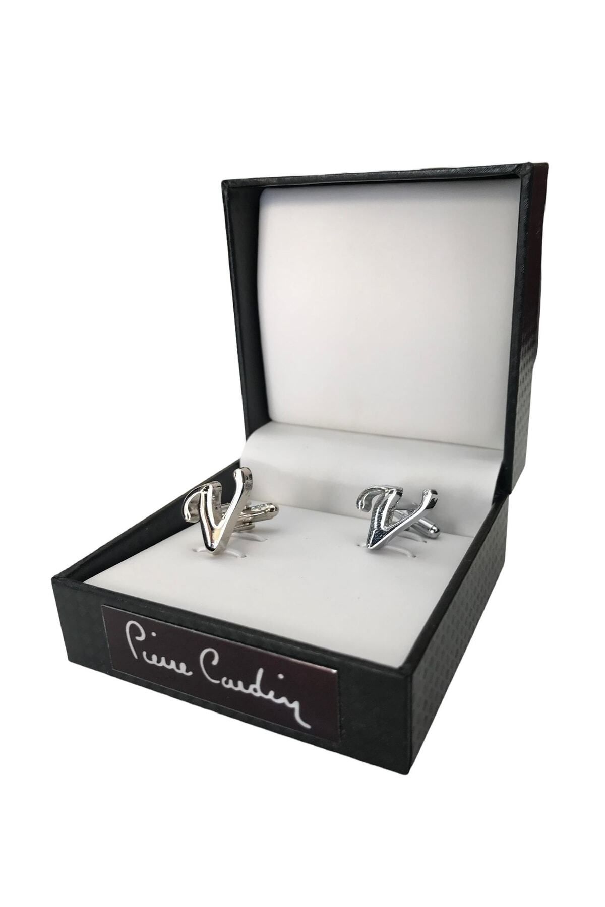 Pierre Cardin Gümüş Renkli  V Harfi Kol Düğmesi