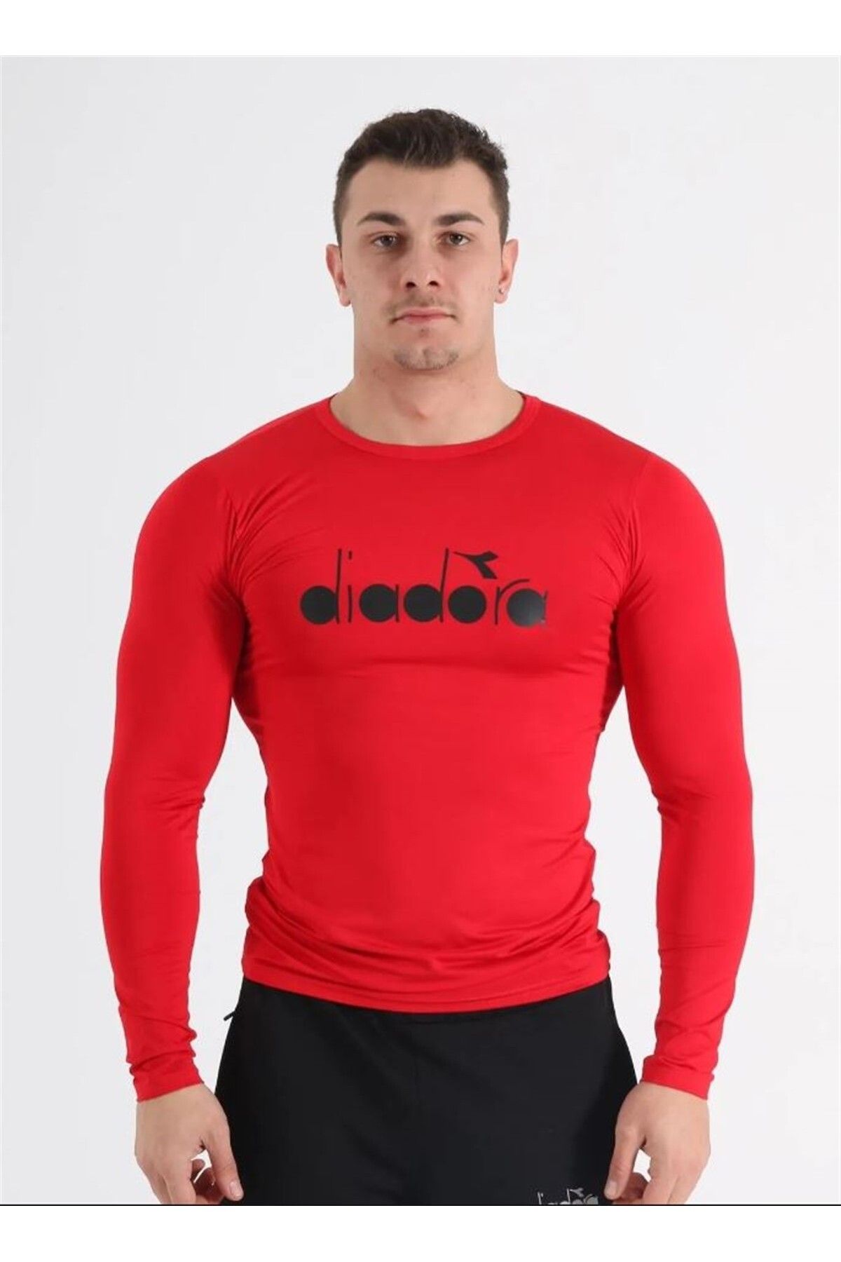 Diadora Soloben - Erkek Kırmızı Uzun Kollu Spor T-shirt - TSRT-ZN