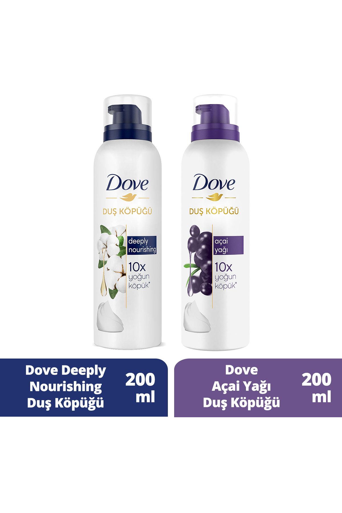 Dove Duş Köpüğü Açai Yağı Yoğun Köpük 200 Mlx1 Duş Köpüğü Depply Nourishing 200 ml