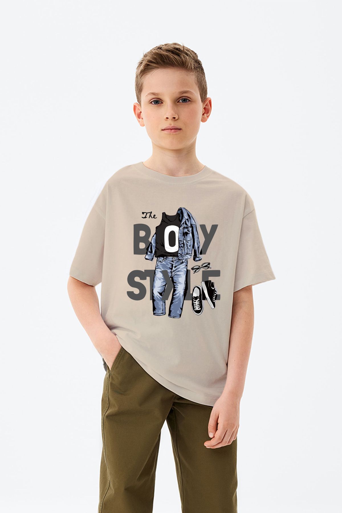 MYADA The Boy Style Yazılı Baskılı Erkek Çocuk Tişört