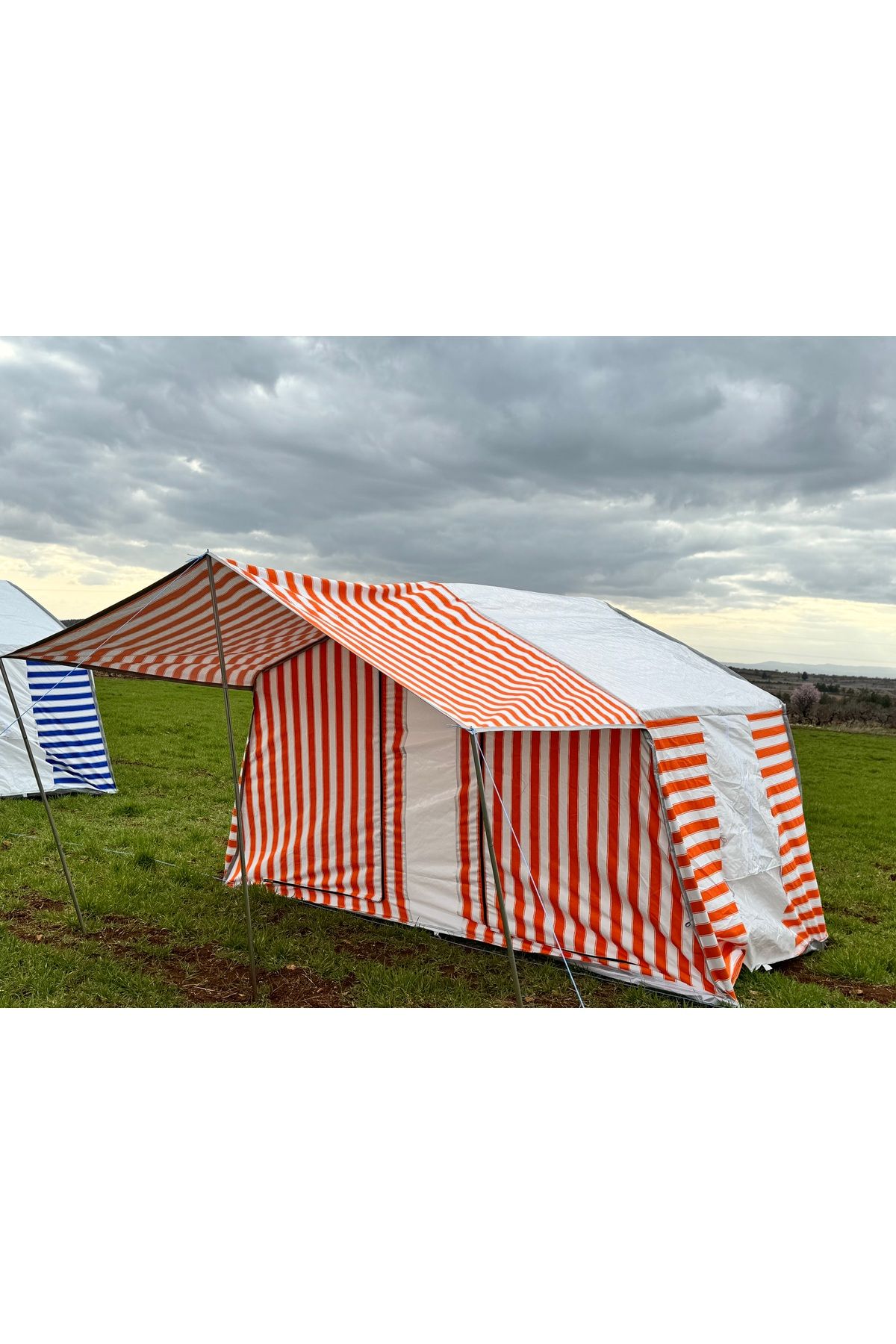Tunç Çadır İki Odalı Pamuklu Kamp Çadırı Turuncu