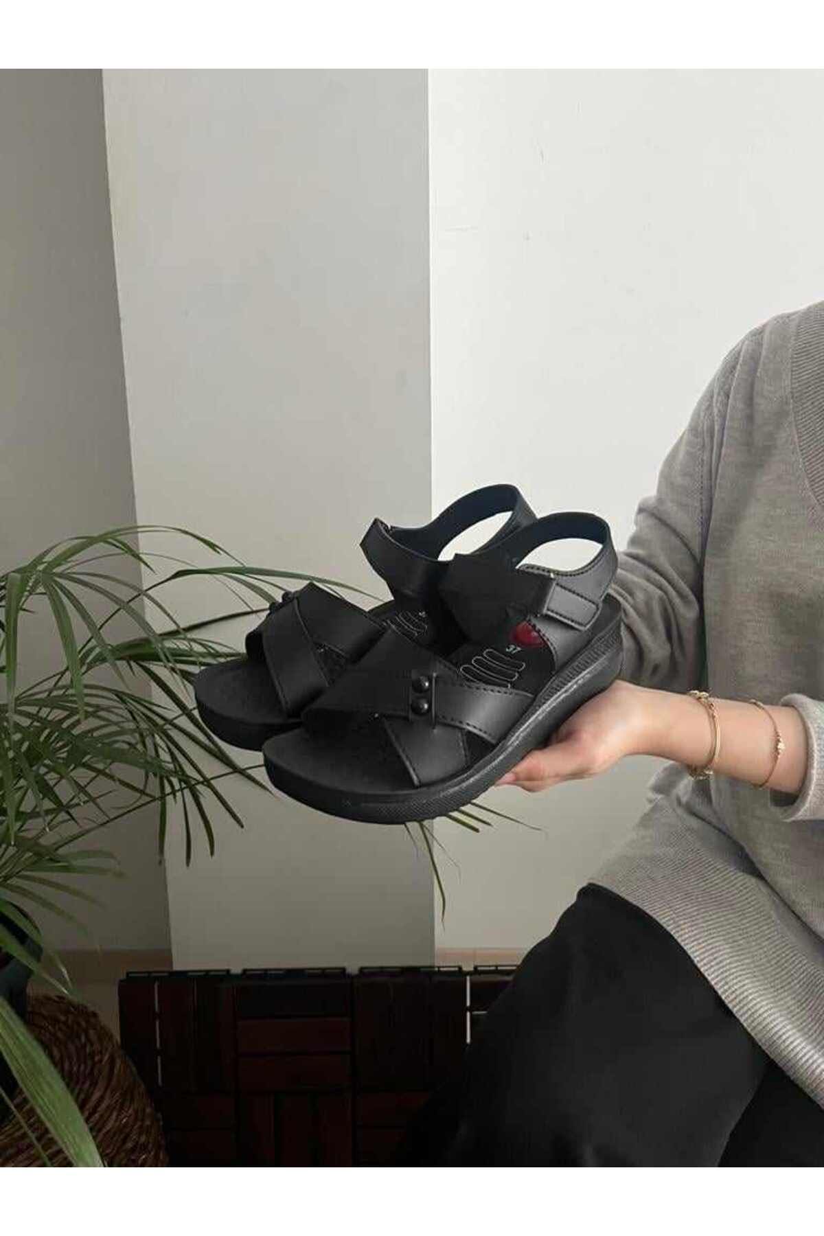 Behtah Kundura Anatomik Ortopedik Comfort Rahat Taban Kadın Sandalet Yazlık Ayakkabı Topuk Dikeni Uyumlu