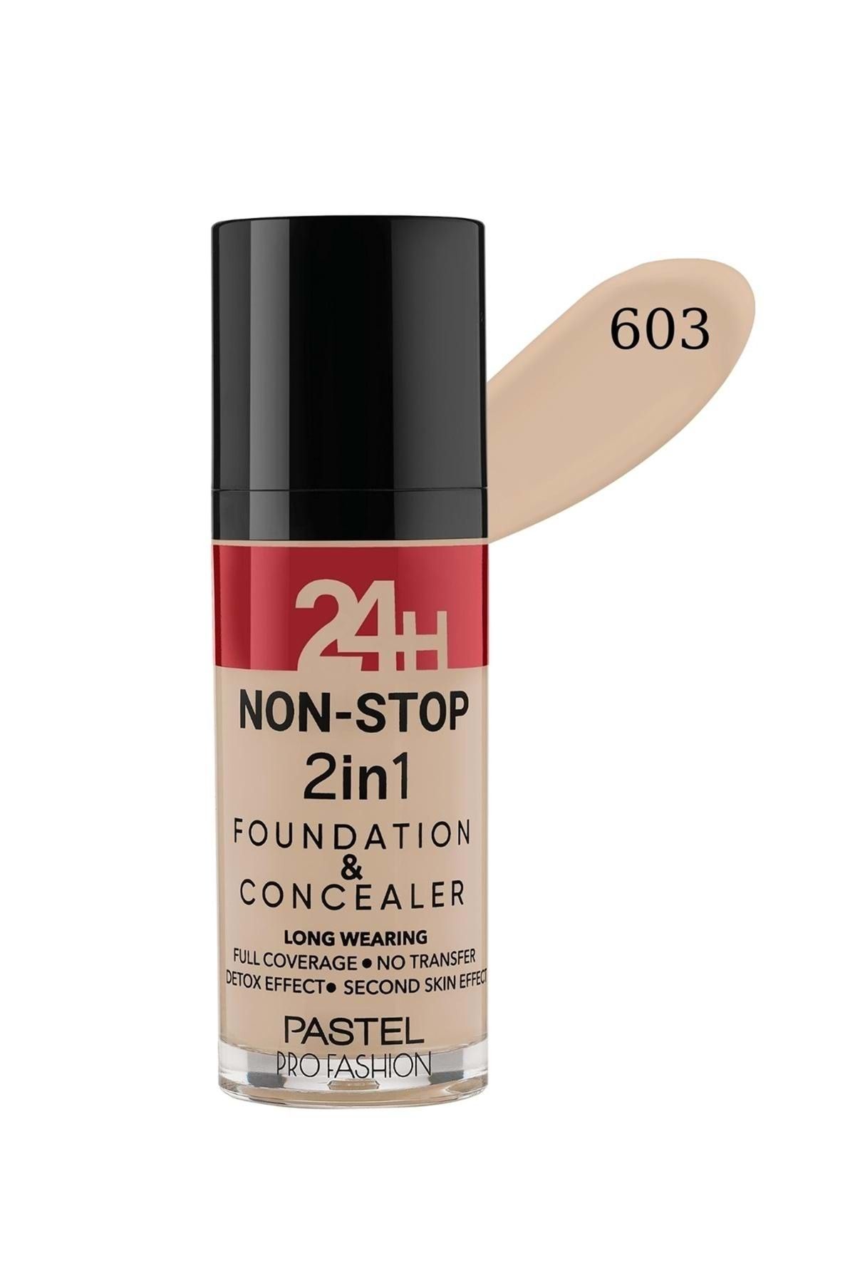Pastel 24h Non-stop 2in1 Foundation & Concealer - Fondöten & Kapatıcı 603 Ivory