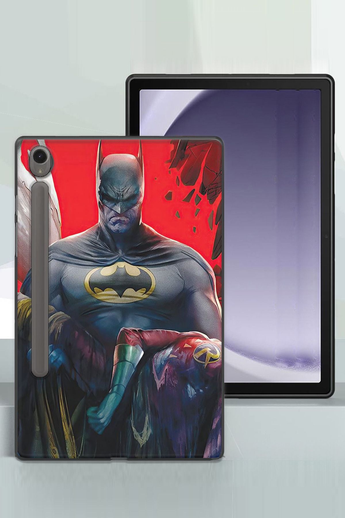 Lopard Galaxy Tab S9 FE 10.9 inç Kılıf Animasyon 8 Batman Siyah Tablet Koruyucu Uyumlu