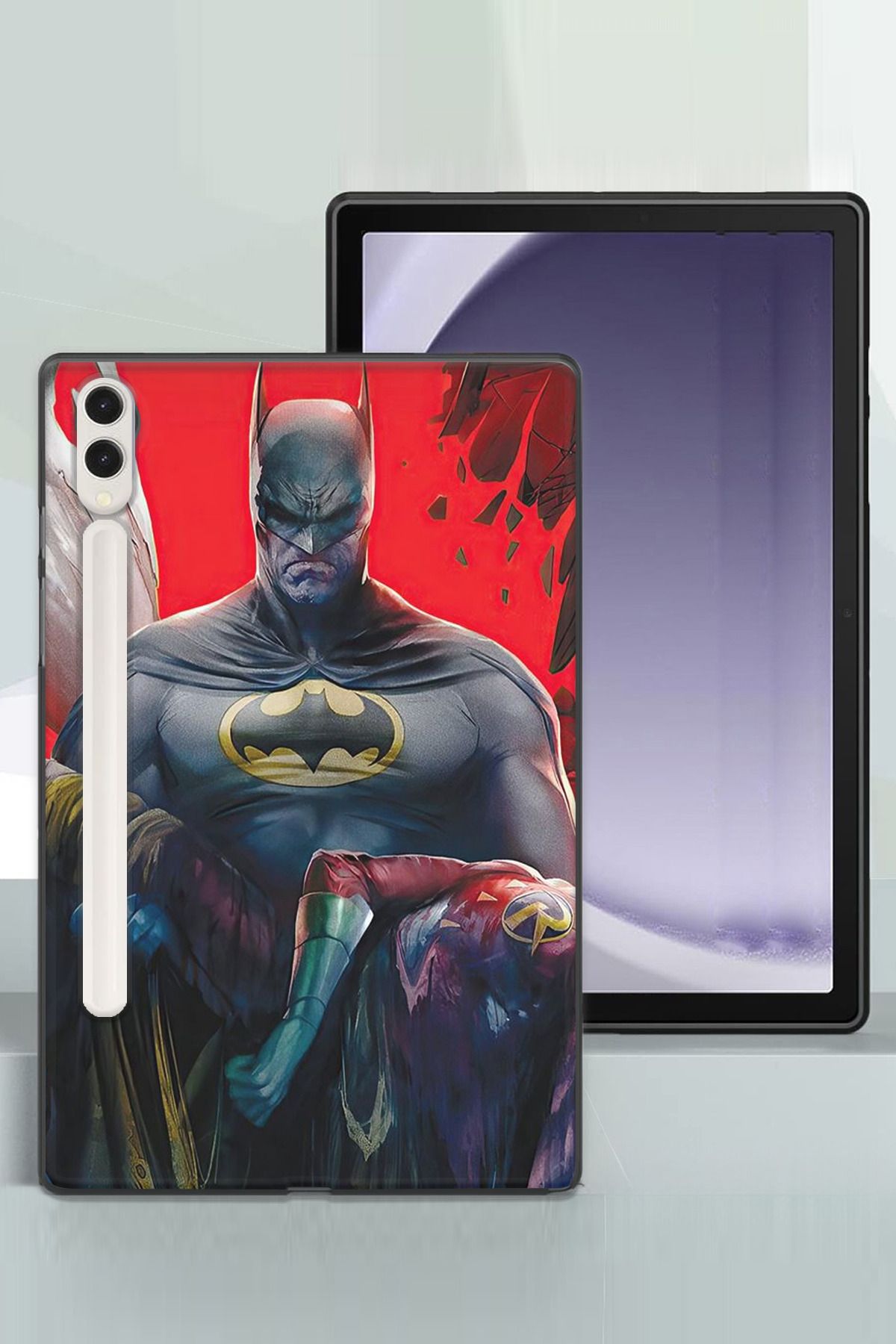 Lopard Galaxy Tab S9 Ultra 14.6 inç Uyumlu Kılıf Animasyon 8 Batman Siyah Tablet Koruyucu