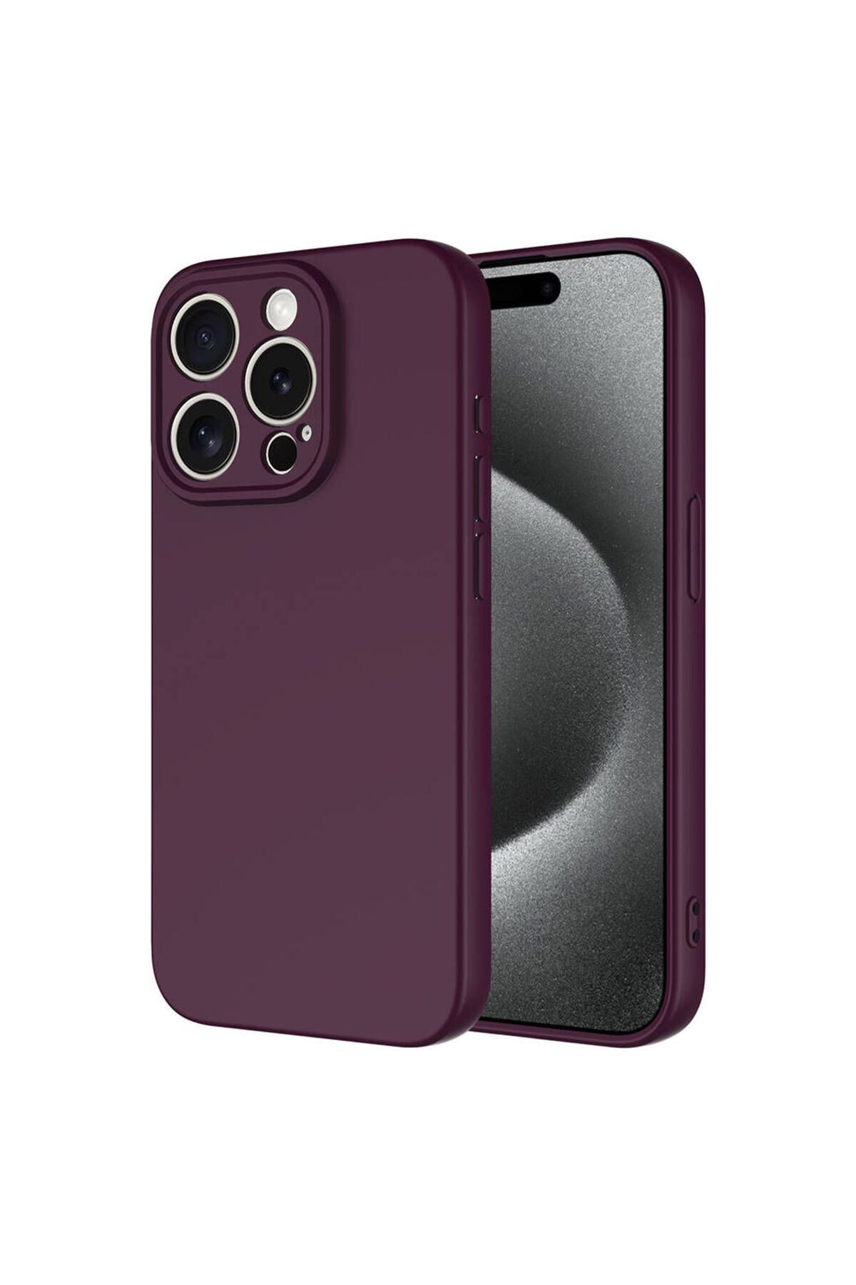 Nezih Case Apple iPhone 15 Pro Kılıf Kadife Iç Yüzeyli Kamera Korumalı (şık Tasarım) Silikon Kapak