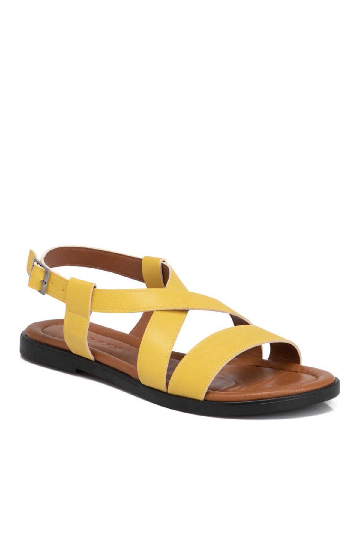 Tergan Sarı Vegan Kadın Sandalet - K21Y1SN65044-R5H