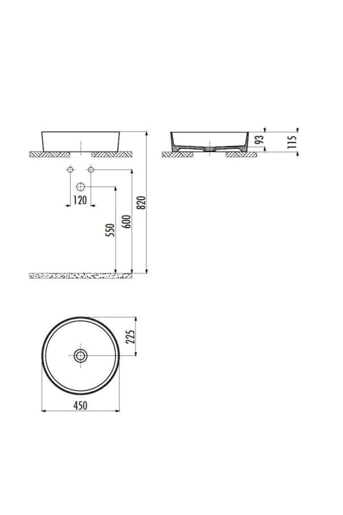 Creavit Loop Çanak Lavabo 45cm Mat Siyah