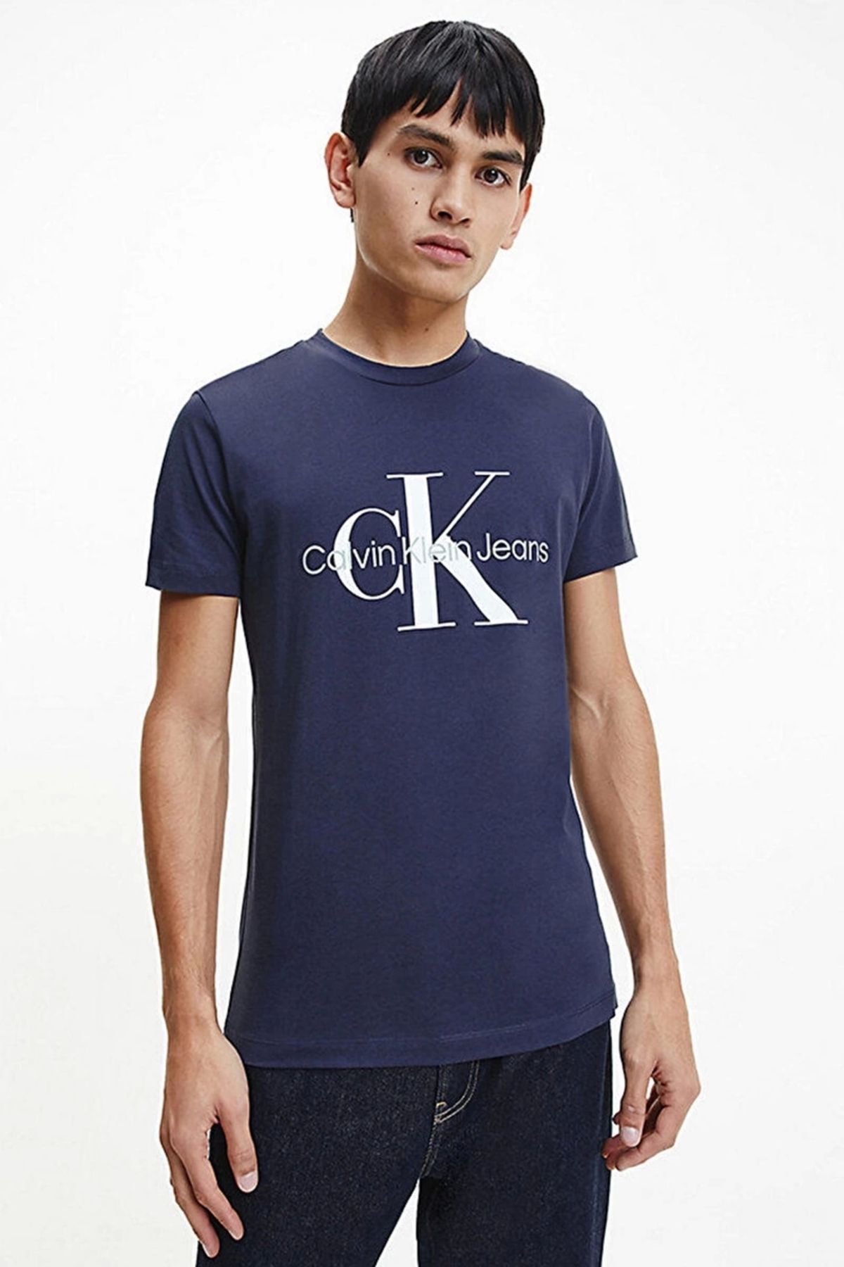 Calvin Klein Erkek Core Mono Logo Slim Lacivert T-Shirt