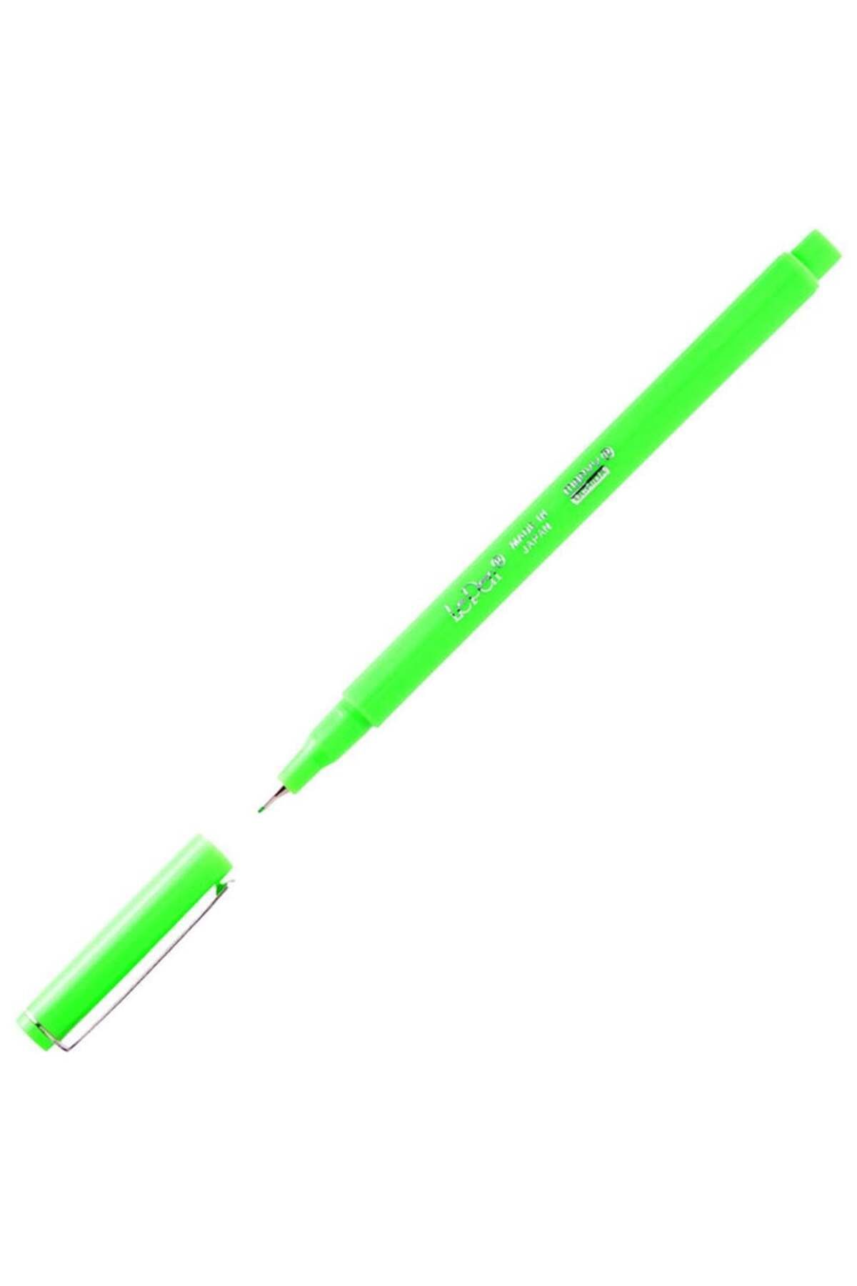 Marvy Uchida Le Pen 4300 Kalem Extra Fine Uç Metal Klips 0.3 Mm Parlak Yeşil (FLUORESCENT GREEN)