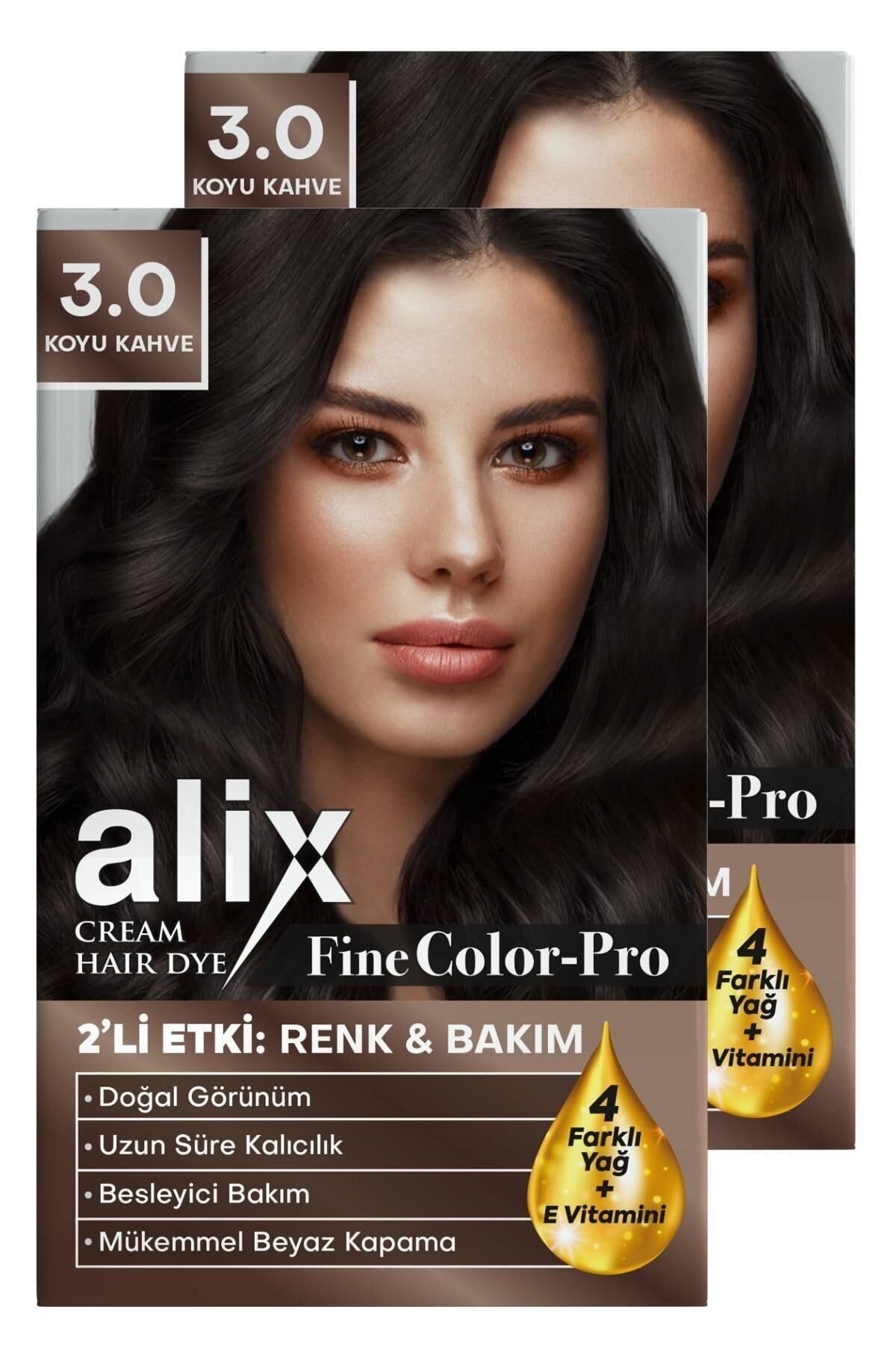 Alix Saç Boyası Kiti 3.0 Koyu Kahve 50 Ml (2 Adet)
