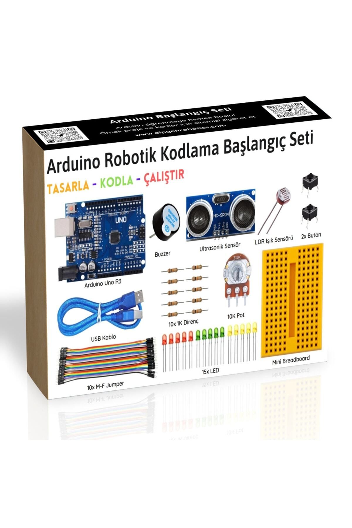 Arduino Uno R3 Robotik Kodlama Başlangıç Seti Proje Kitapçığı Alpgen Robotics