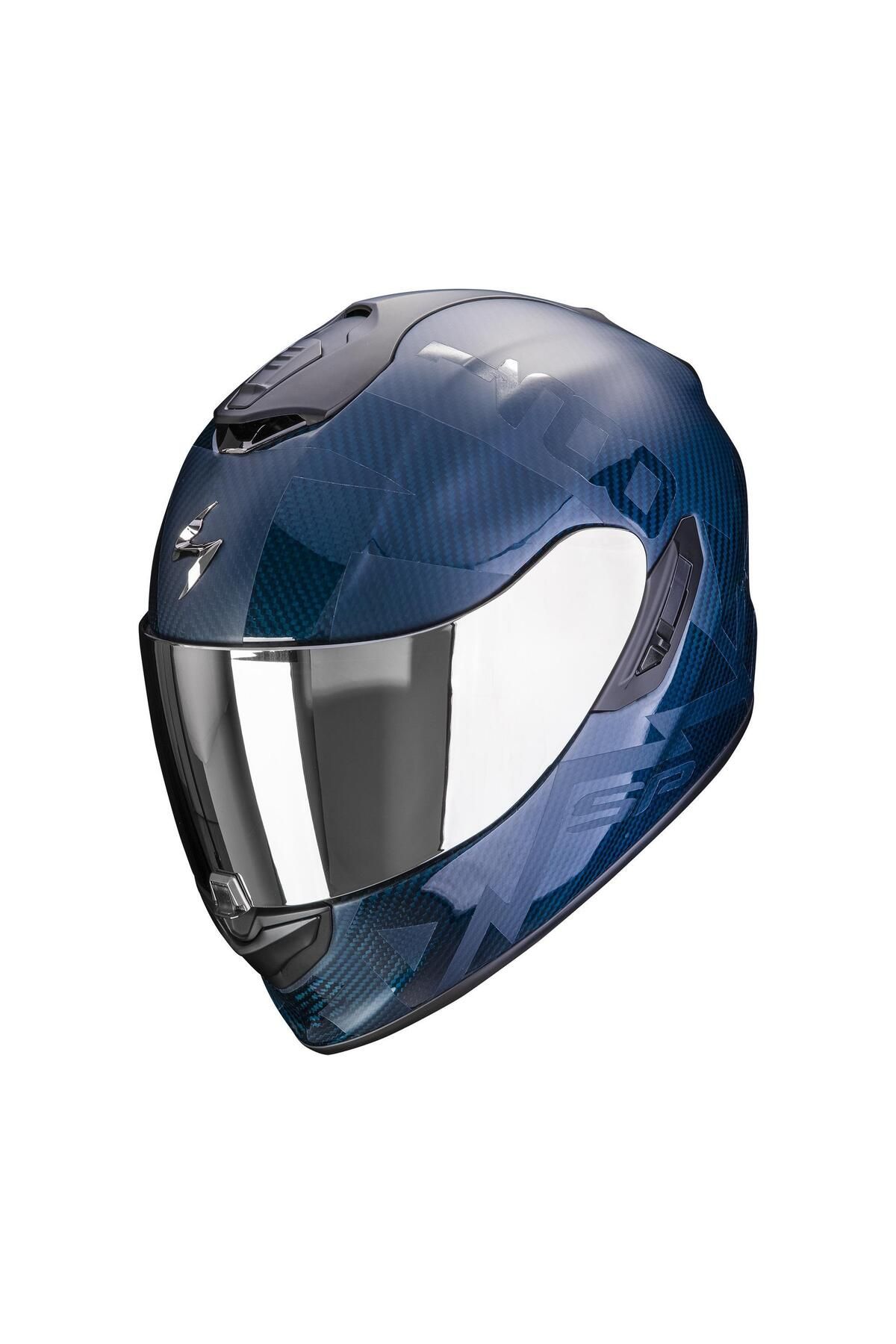 Scorpion Exo 1400 Evo Air Carbon Cerebro Kapalı Motosiklet Kaskı Mavi