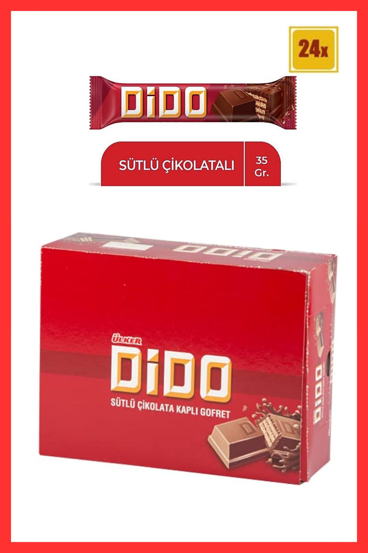 Ülker Dido Çikolatalı Gofret 24 Adet 35GR (1 Kutu)