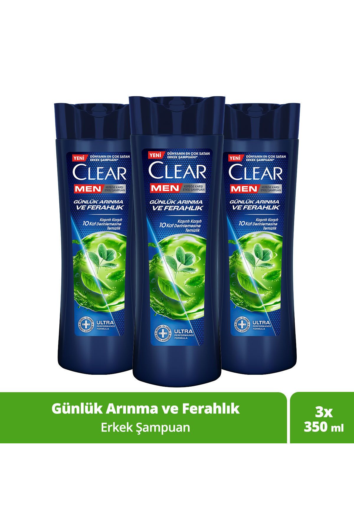 Clear Men Kepeğe Karşı Etkili Şampuan Günlük Arınma Ve Ferahlık 350 ml X3