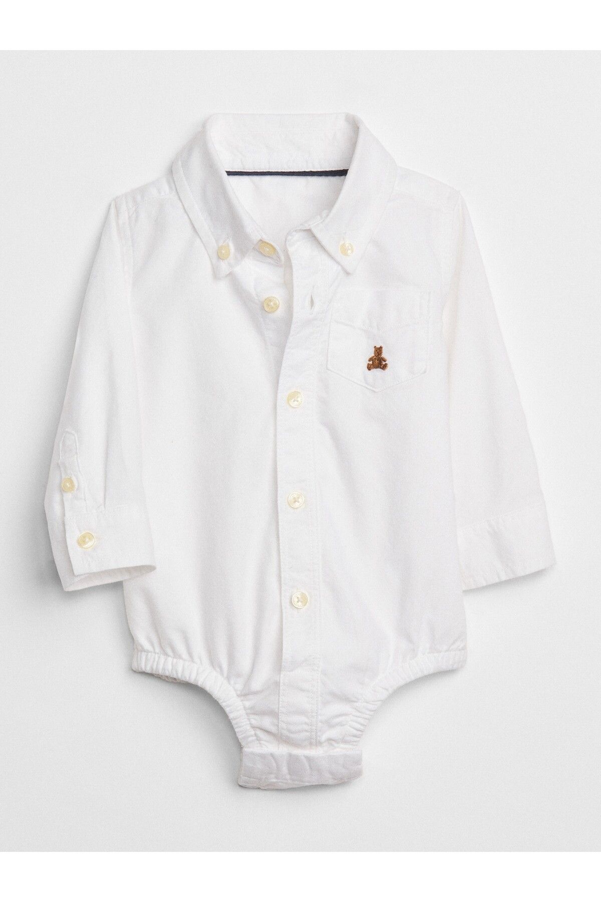 GAP Erkek Bebek Beyaz Oxford Bodysuit
