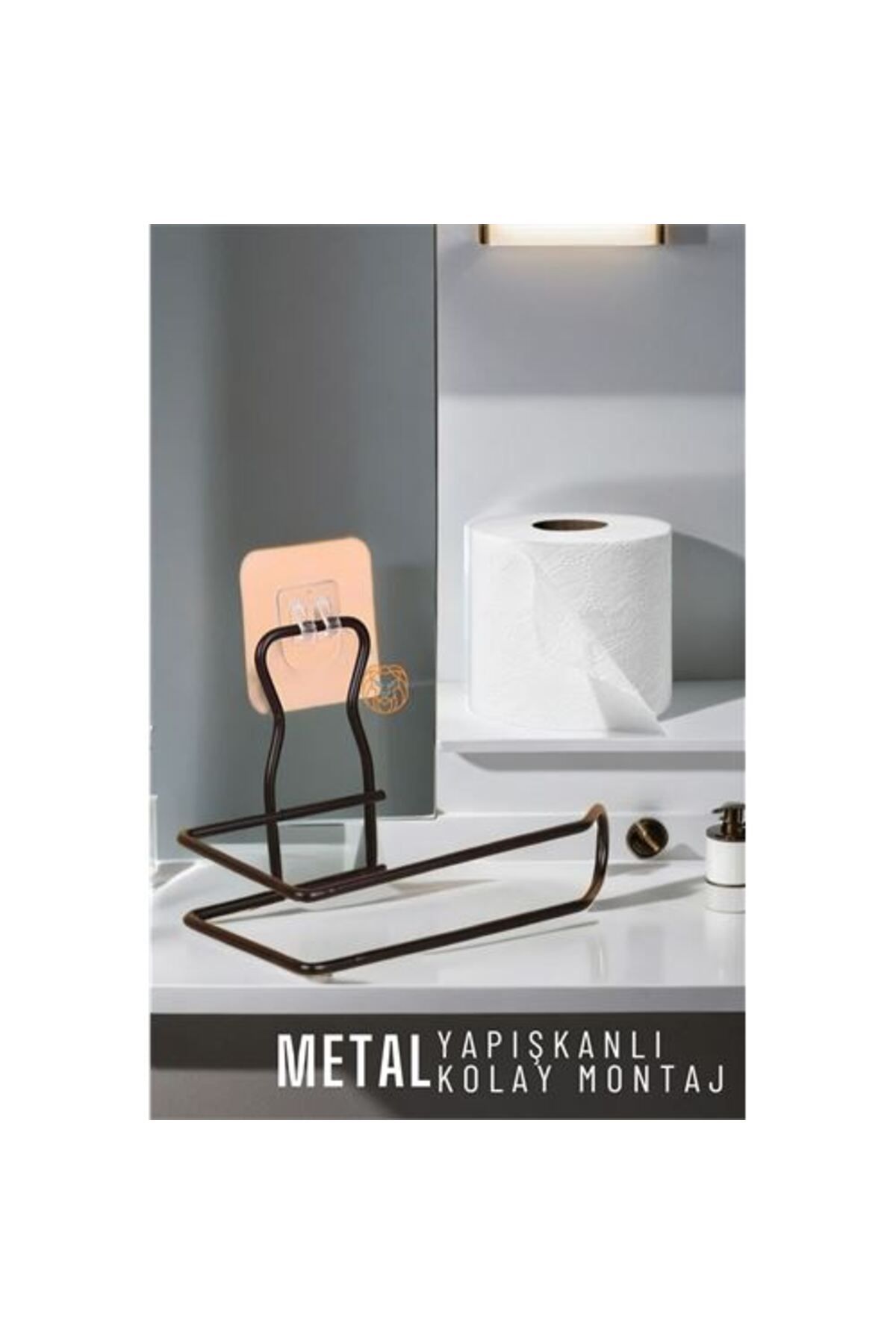 Transformacion Tuvalet Kağıdı Havlu Tutucu Metal Pratik Yapışkanlı 720044