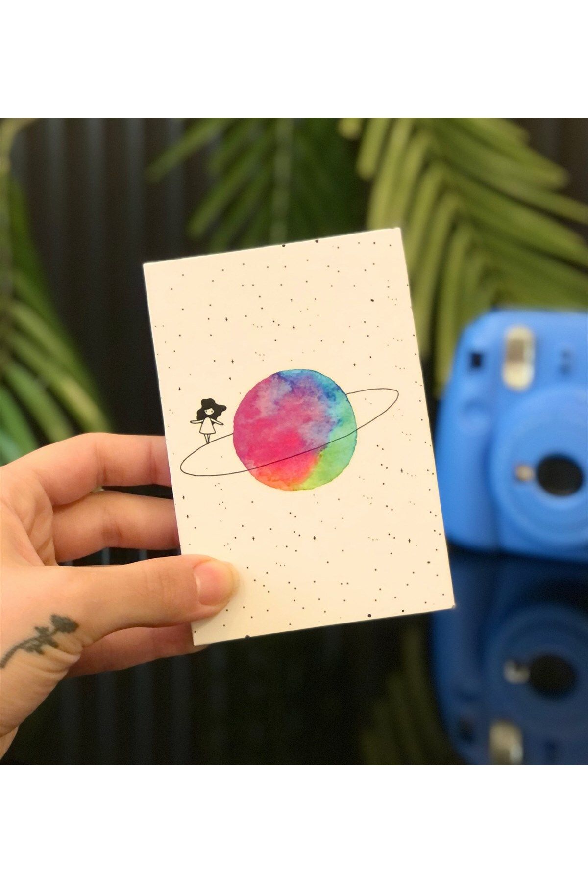 Gift Moda Satürnlü Kız Tasarımlı Mini Albüm