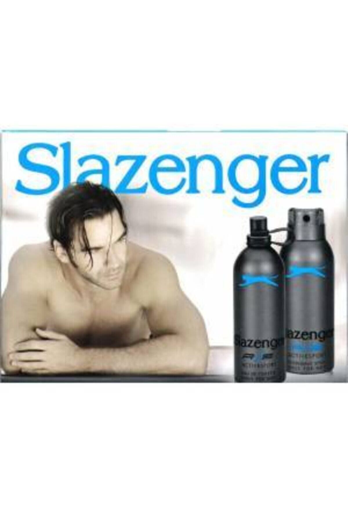 Slazenger Orıjınal Parfüm Edt 125ml 150ml Erkek Deodorant Mavi Kofre Set